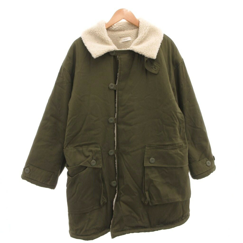 乐天商城 - 【中古】MUHET ミュエータ ボアミリタリーコート ひざ丈 LL 緑 グリーン /FF メンズ 【ベクトル 古着】 260325