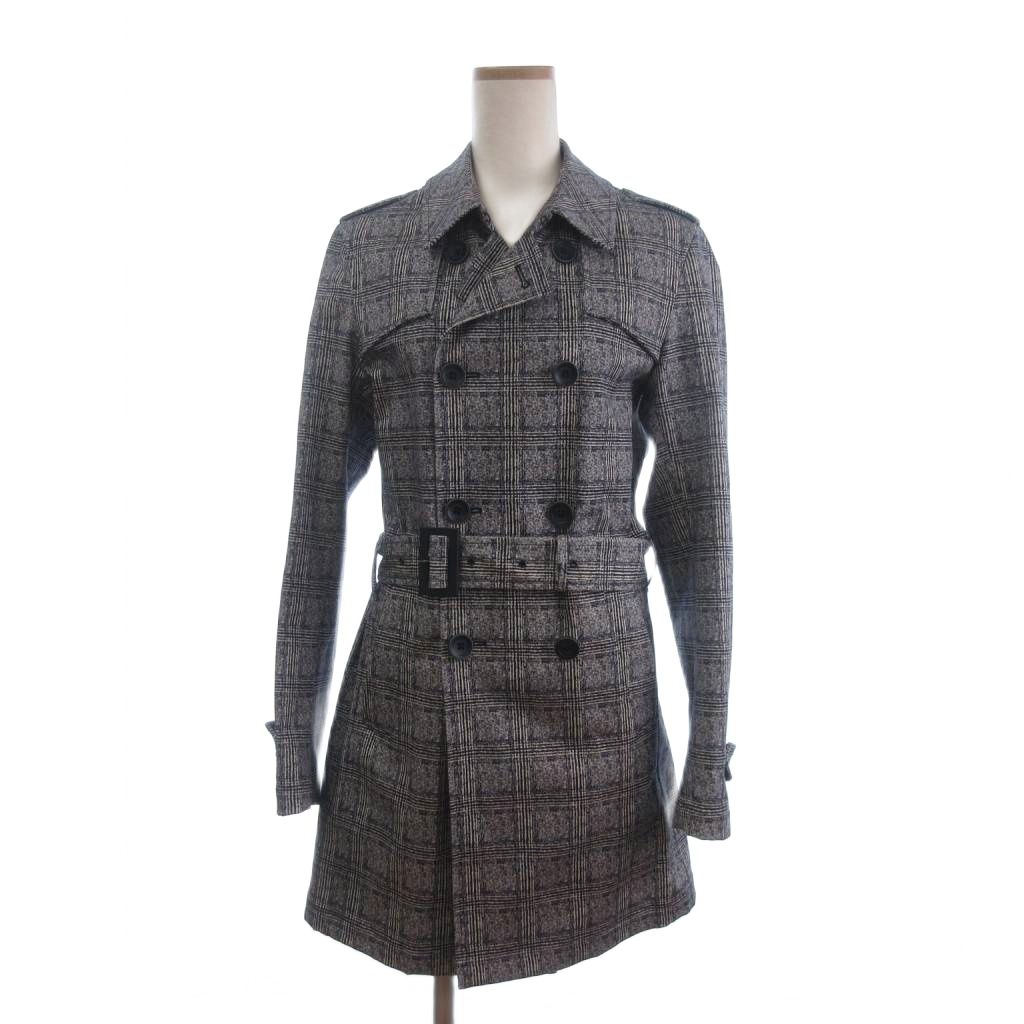 Other - 【中古】ヘルノ HERNO トレンチコート ミドル丈 ベルト付き チェック グレー 44 レディース 【ベクトル 古着】 260318