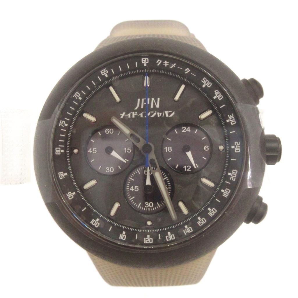 【中古】未使用品 ジェイピーエヌ JPN タグ付き シンカイ ハイブリッドオートマチック アナログ ソーラー カーボン JPNW-001CB 黒 ブラック 腕時計 メンズ 【ベクトル 古着】 260411