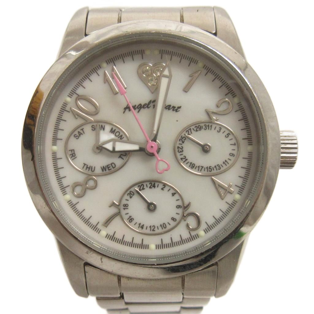 Other - 【中古】エンジェルハート Angel HEART 腕時計 クオーツ クロノグラフ 文字盤 白 シルバーカラー ウォッチ ジャンク ■GY99 レディース 【ベクトル 古着】 260418