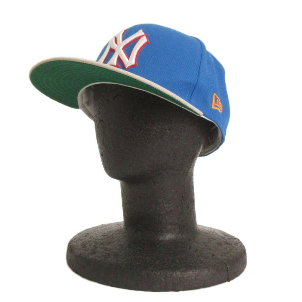 樂天商城 - 【中古】ニューエラ NEW ERA ニューヨークヤンキース ホームゲーム キャップ 青 ブルー 7 3/8 帽子 メンズ 【ベクトル 古着】 260409
