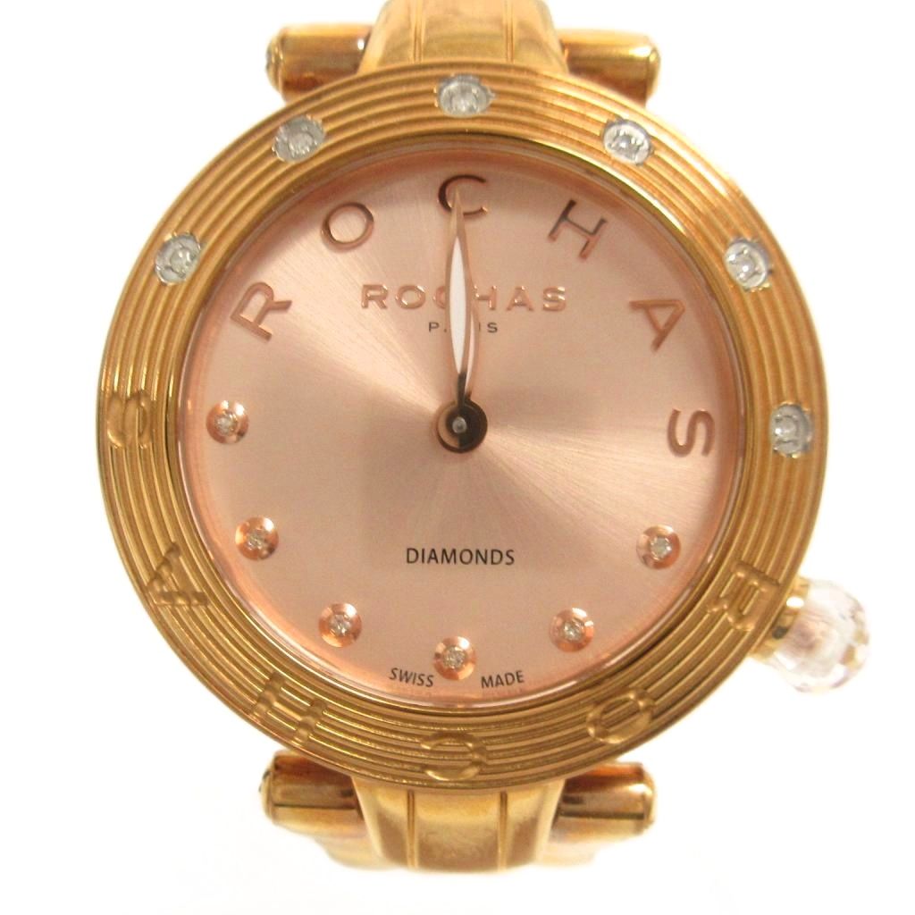 Other - 【中古】ロシャス ROCHAS 腕時計 クオーツ 2針 アナログ 文字盤ピンクゴールド ゴールドカラー ウォッチ ジャンク ■GY99 レディース 【ベクトル 古着】 260515