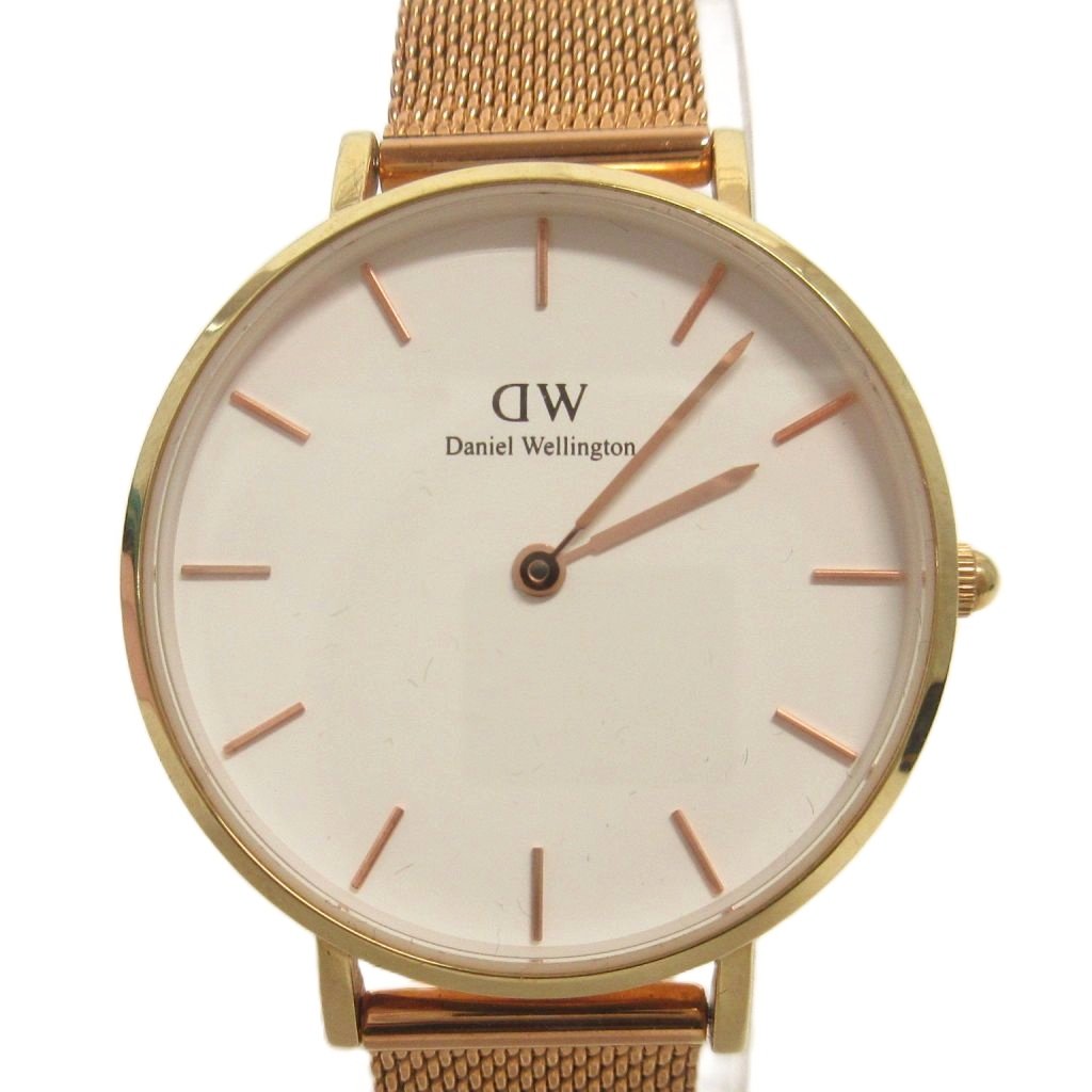 A, E, H, I, O, V, W - 【中古】ダニエルウェリントン DANIEL WELLINGTON 腕時計 クオーツ 2針 アナログ 文字盤白 ローズゴールド 32mm ウォッチ ■OOM レディース 【ベクトル 古着】 260502