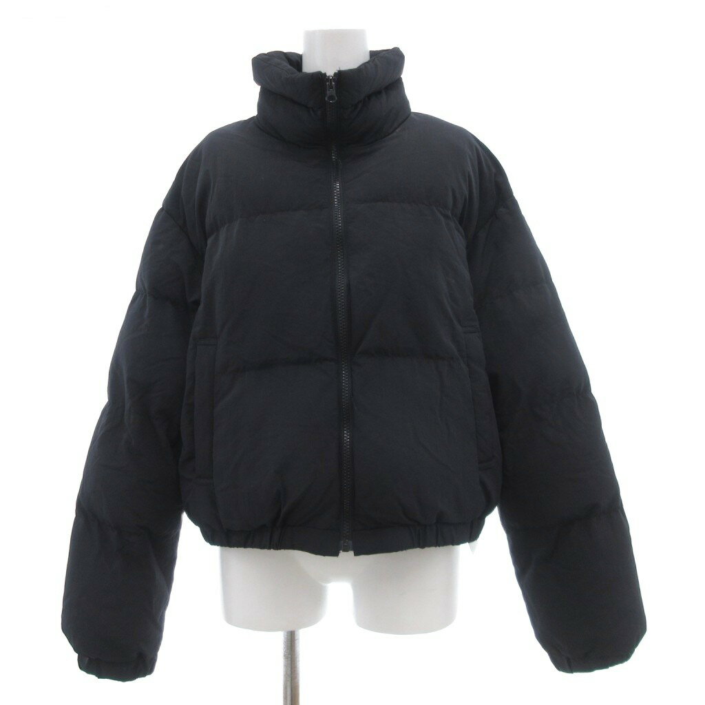 乐天商城 - 【中古】ジーユー GU 中綿ジャケット L 黒 ブラック スタンドカラー /NL レディース 【ベクトル 古着】 260422