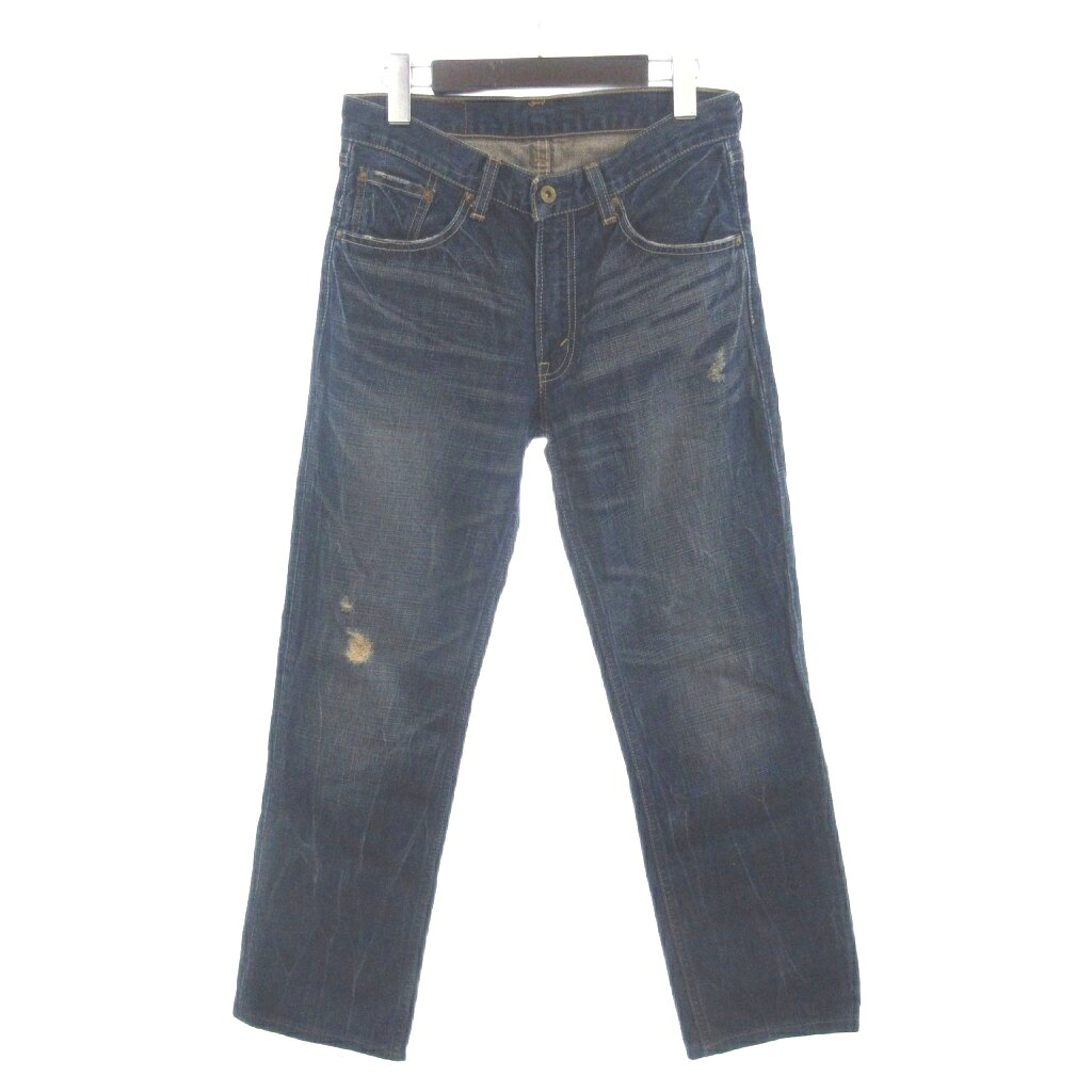 【中古】リーバイス Levi's 502 デニムパンツ ジーンズ ジップフライ ストレート ダメージ加工 08502-0003 青 ブルー W29L33 ■FF メンズ 【ベクトル 古着】 260416