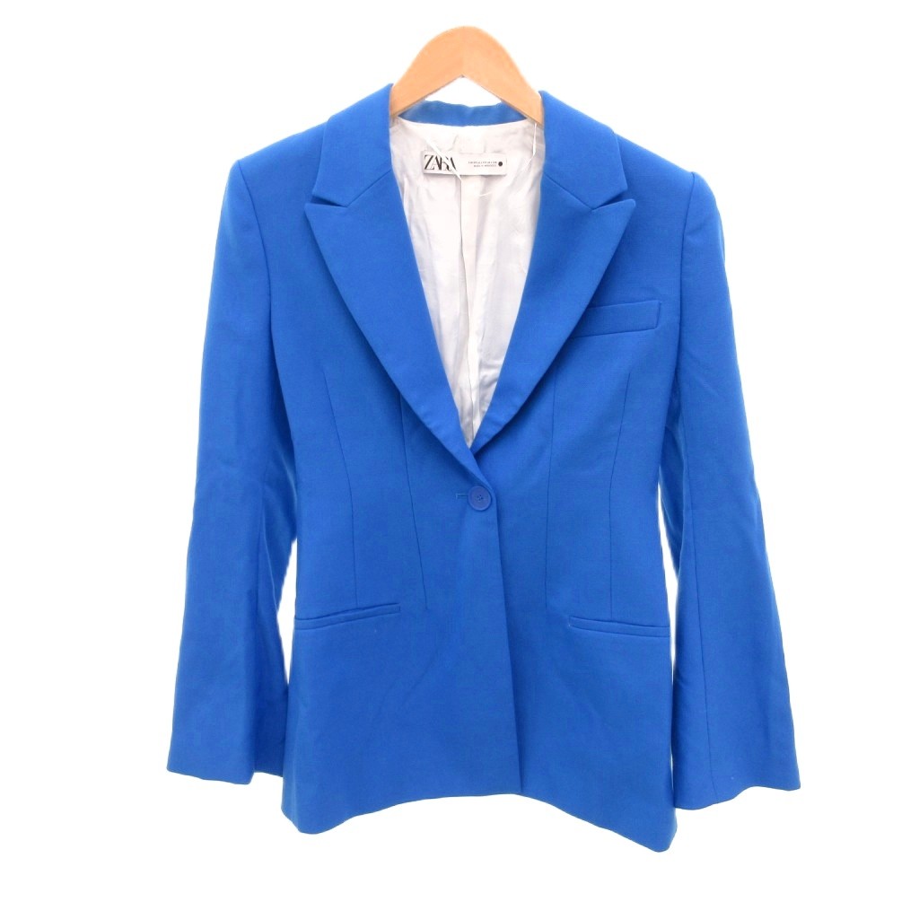 樂天商城 - 【中古】ザラ ZARA 美品 テーラードジャケット XS 青 ブルー 無地 ショート丈 /IL ■GY99 レディース 【ベクトル 古着】 260523