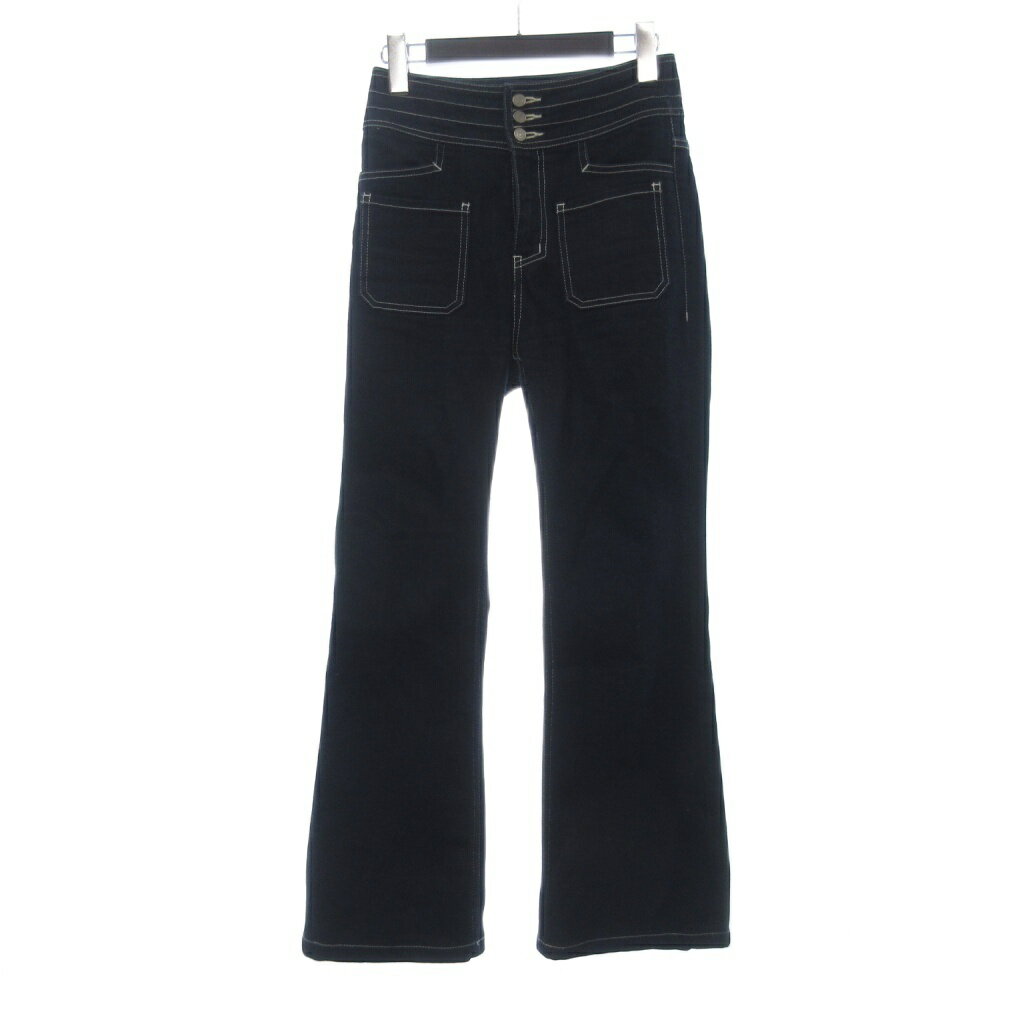 【中古】ダイアグラム Diagram 美品 21SS ブーツカット デニムパンツ ジーンズ ハイウエスト ジッパーフライ インディゴ 青 ブルー 34 レディース 【ベクトル 古着】 260509