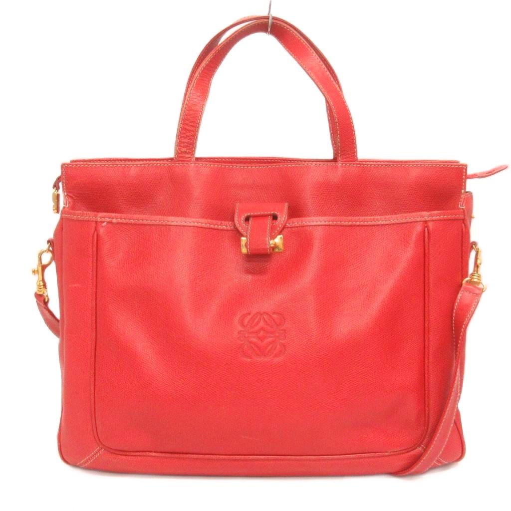 Rakuten - 【中古】ロエベ LOEWE 2WAY ショルダーバッグ ハンド ロゴ アナグラム レザー 赤 レッド 鞄 ☆AA★ レディース 【ベクトル 古着】 260527