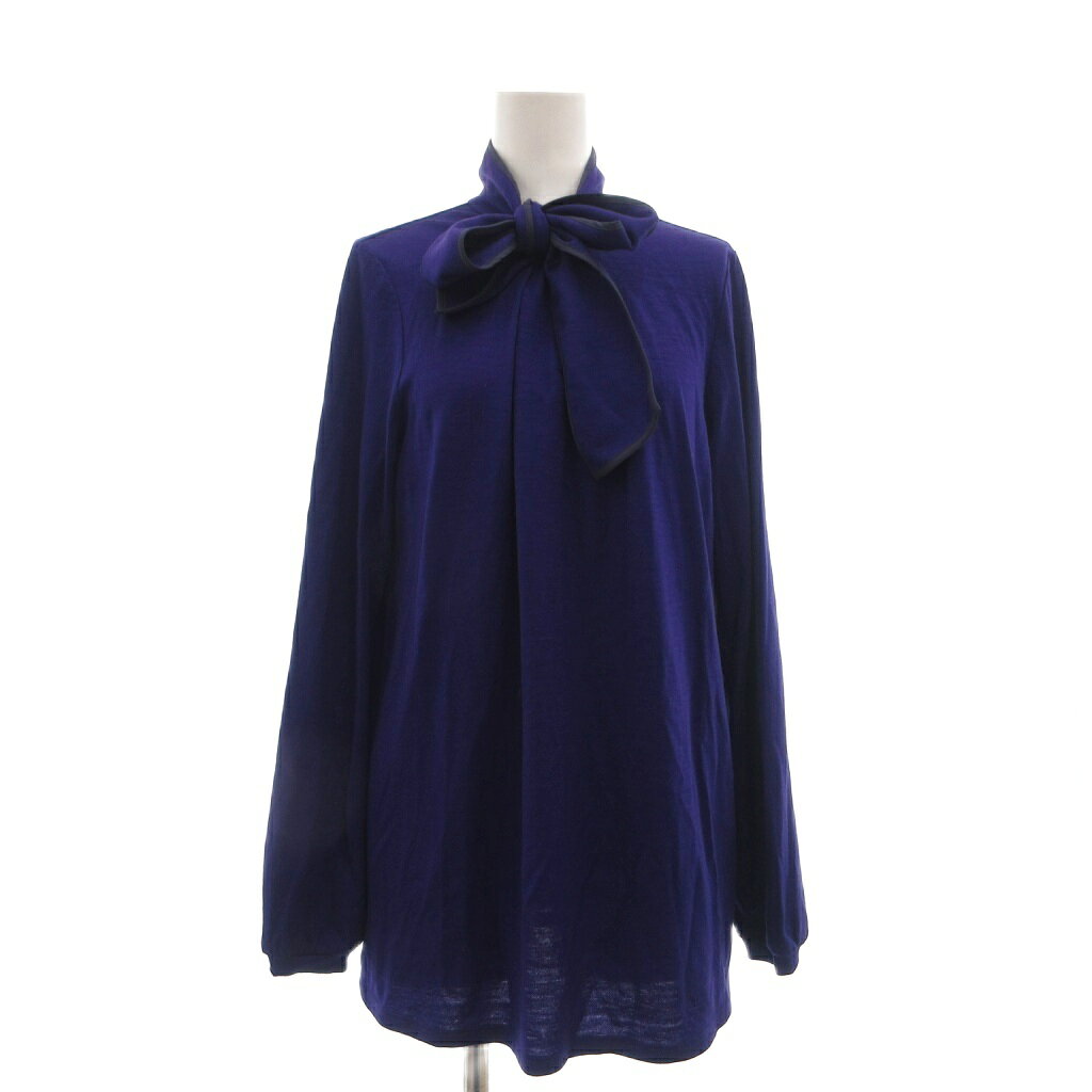 【中古】ナラカミーチェ NARA CAMICIE カットソー シャツ 1 紫 パープル ボウタイ ...