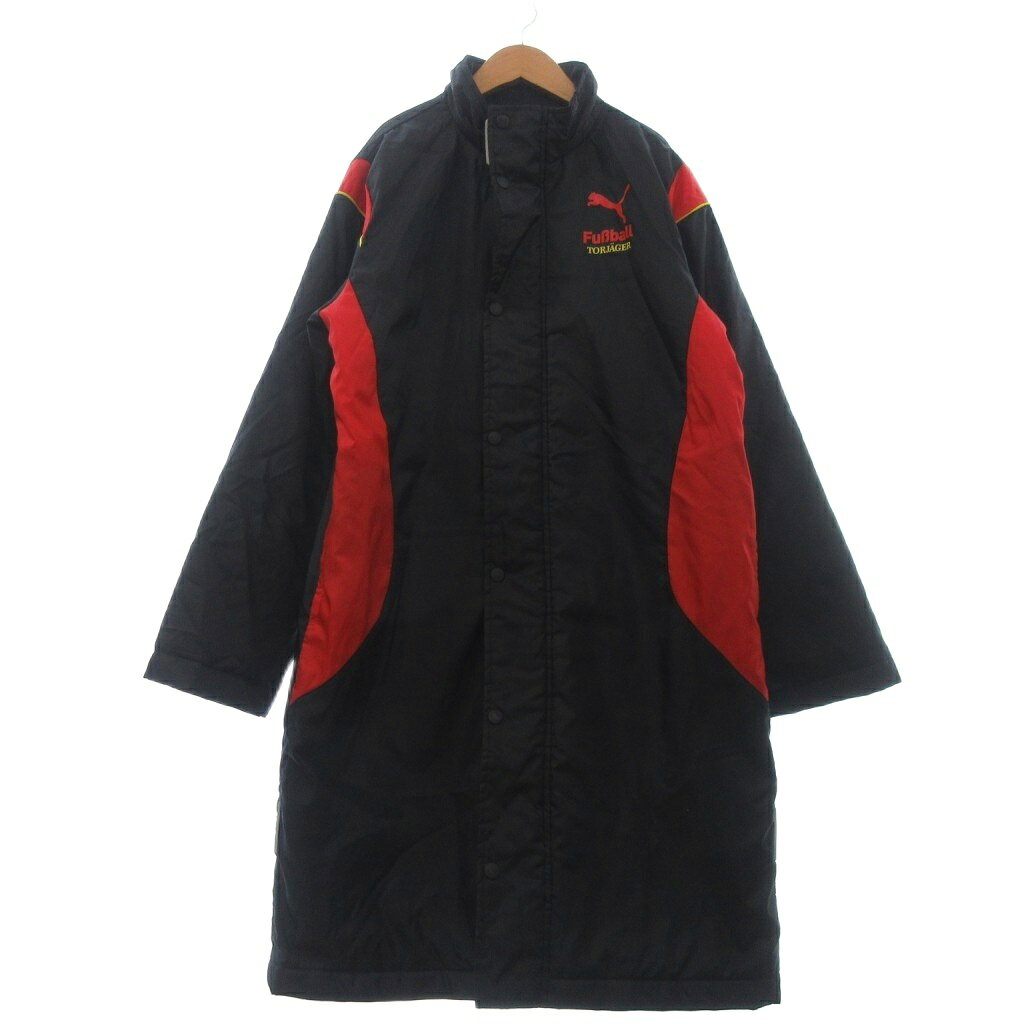 【中古】プーマ PUMA 中綿コート 長袖 ロゴ 黒 ブラック 160 キッズ 【ベクトル 古着】 260618