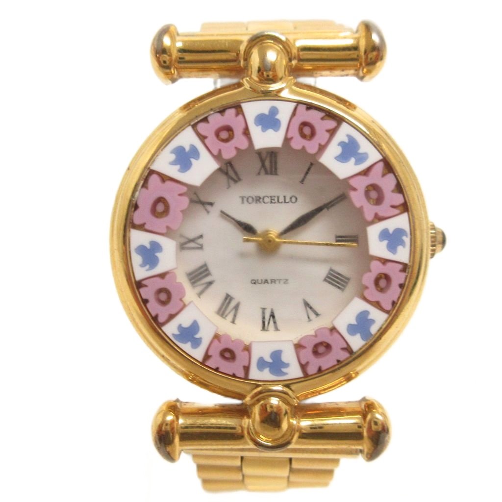 【中古】トリコロール TORCELLO 腕時計 クオーツ アナログ 3針 文字盤白 ゴールドカラー ウォッチ ジャンク ■GY99 レディース 【ベクトル 古着】 260821