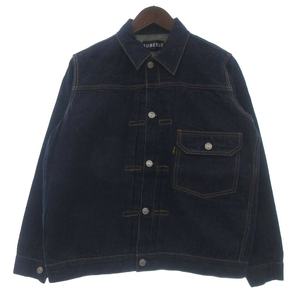 【中古】オーベルジュ AUBERGE デニムジャケット Gジャン 長袖 紺 ネイビー 38 メンズ 【ベクトル 古着】 261018