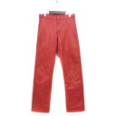 コムデギャルソンオムプリュス COMME des GARCONS HOMME PLUS フェイクレザー パンツ ストレート 赤 レッド M 170907 メンズ 【中古】【ベクトル 古着】 171016 ブランド古着ベクトルプレミアム店