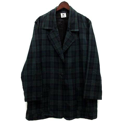 【中古】MAGGIE LAWRENCE イージー ジャケット 羽織 タータンチェック 14/16 USA製 大きいサイズ ヴィンテージ 古着 レディース 【ベクトル 古着】 251025