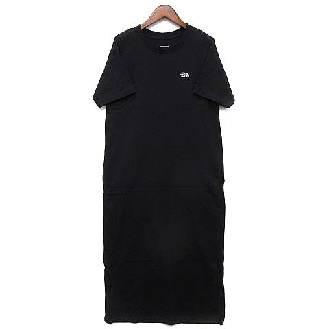 【中古】ザノースフェイス THE NORTH FACE Tシャツ ロング ワンピース コットン 半袖 ブラック 黒 M NTW82530 レディース 【ベクトル 古着】 260601