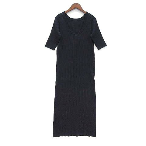 【中古】ミラオーウェン Mila Owen リブニット ロング ワンピース 半袖 ネイビー 紺 1 09WN0191046 レディース 【ベクトル 古着】 260730 auc-vector-21279039 ブランド古着の買取販売ベクトル サンプル画像2