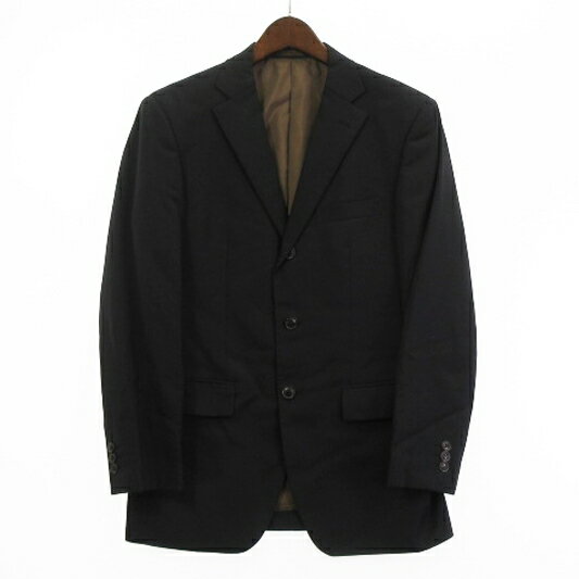 【中古】メンズクラブ MEN'S CLUB スーツ セットアップ ジャケット シングル 背抜き 3B パンツ スラックス 黒 ブラック 92Y5 76Y5 春夏秋 ■ECS メンズ 【ベクトル 古着】 240306