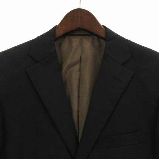 【中古】メンズクラブ MEN'S CLUB スーツ セットアップ ジャケット シングル 背抜き 3B パンツ スラックス 黒 ブラック 92Y5 76Y5 春夏秋 ■ECS メンズ 【ベクトル 古着】 240306