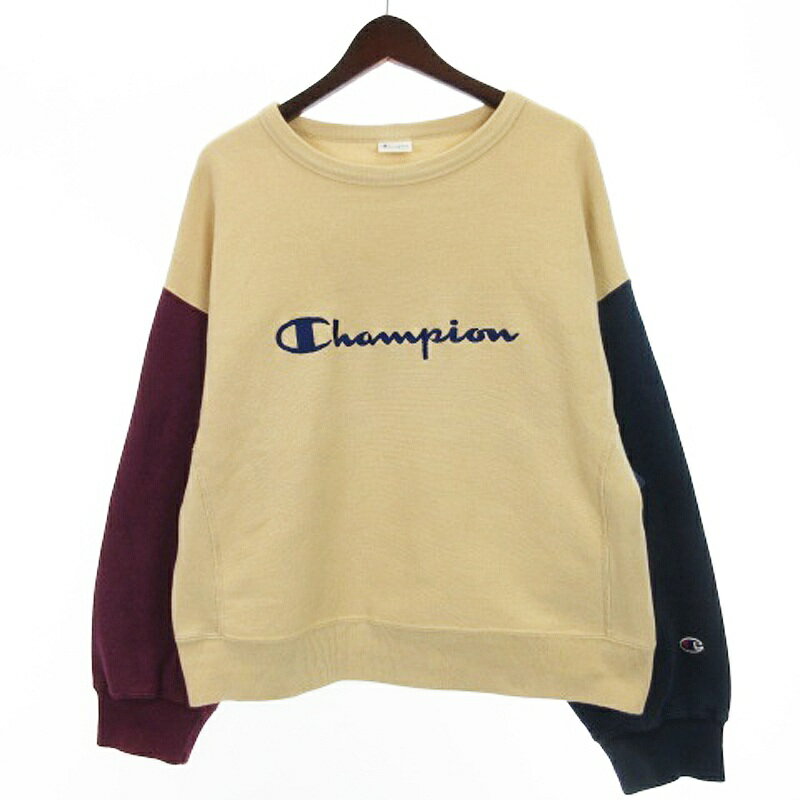 【中古】チャンピオン CHAMPION リバースウィーブ トレーナー クルーネック スウェットシャツ 長袖 L 240412E レディース 【ベクトル 古着】 240412 1