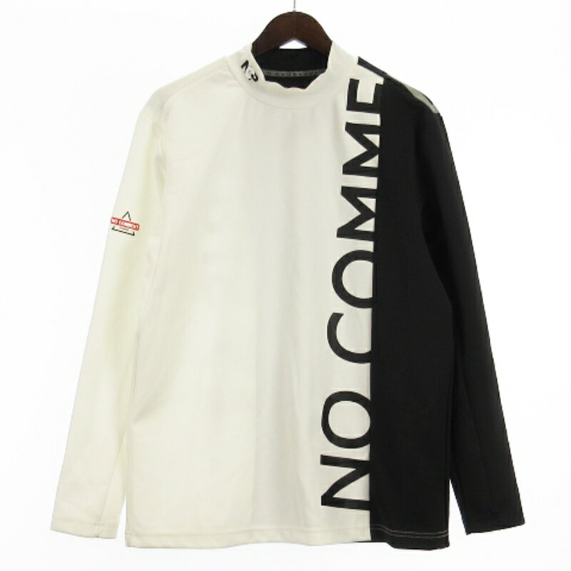 【中古】ノーコメントパリ NO COMMENT PARIS NCP モックネック ロゴ プルオーバー トレーナー ゴルフウエア ホワイト M メンズ 【ベクトル 古着】 240418