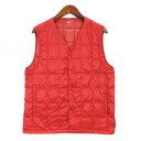 【中古】ユニクロ UNIQLO ダウンベスト ナイロン レッド L 241114E メンズ 【ベクトル 古着】 241114