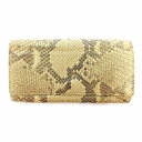 【中古】ノーブランド 長財布 二つ折り パイソンレザー 蛇革 金色 ゴールドカラー /UO ■GY99 レディース 【ベクトル 古着】 250218
