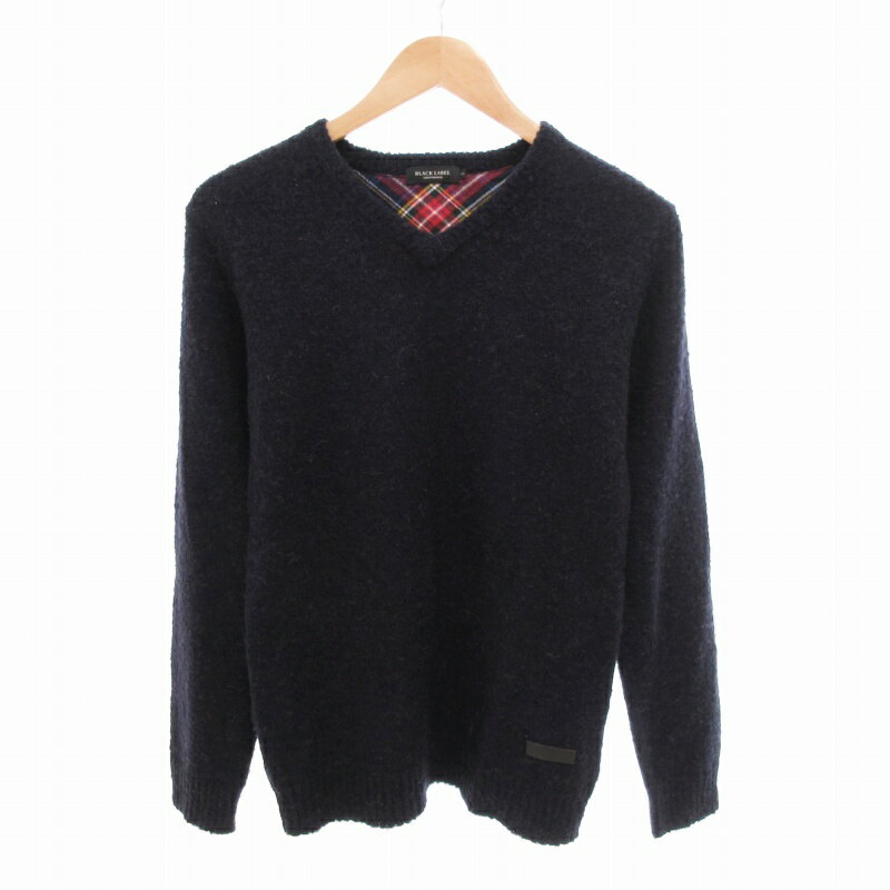【中古】ブラックレーベルクレストブリッジ BLACK LABEL CRESTBRIDGE ニット セーター Vネック 裏地 チ..