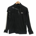 【中古】アンダーアーマー UNDER ARMOUR スポーツスタイル ピケ トラックジャケット ジップアップ SM 黒 ブラック /UO ■GY99 メンズ 【...