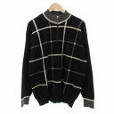 【中古】アダバット adabat カシミヤ100% ニット セーター 長袖 チェック ハーフジップ M 黒 /JS メンズ 【ベクトル 古着】 250402