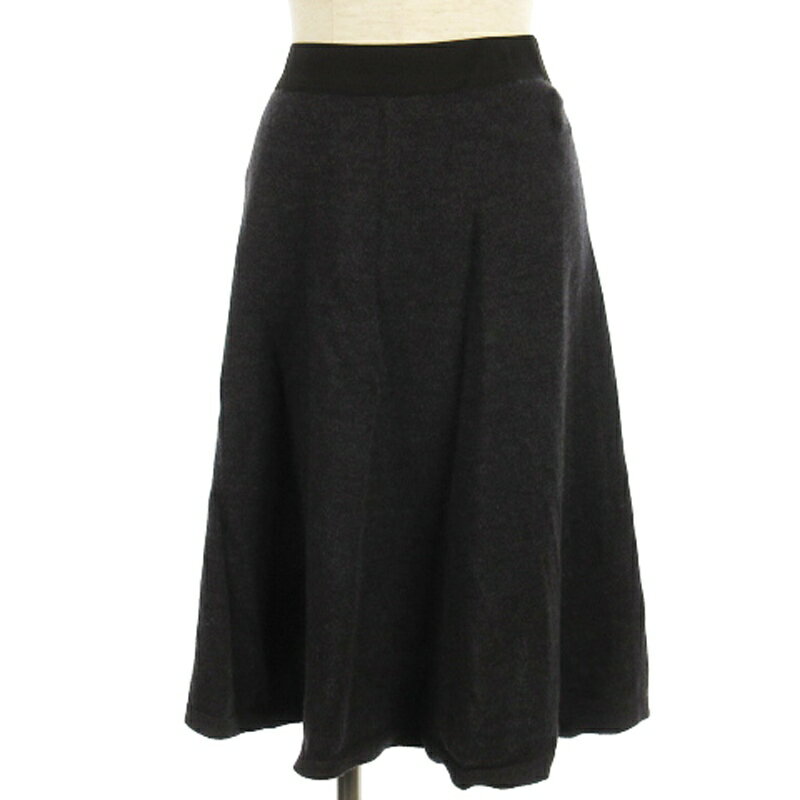 【中古】ランバン LANVIN フレアスカート ひざ丈 ウール グレー 38 レディース 【ベクトル 古着】 250405