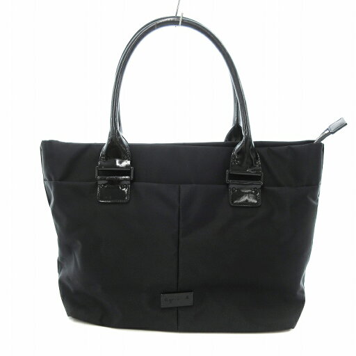【中古】アニエスベー ボヤージュ Agnes b. VOYAGE トートバッグ ナイロン 素材切替 プレートロゴ 黒 ブラック /JS ■GY14 レディース 【ベクトル 古着】 250429 【中古】アニエスベー ボヤージュ Agnes b. VOYAGE トートバッグ ナイロン 素材切替 プレートロゴ 黒 ブラック /JS ■GY14 レディース 【ベクトル 古着】 250429