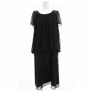 【中古】アンタイトル UNTITLED ワンピース 半袖 ビジュー スパンコール ひざ丈 4 XL 黒 ブラック /OU レディース 【ベクトル 古着】 250...