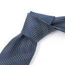 【中古】未使用品 ヒューゴボス HUGO BOSS タグ付き レギュラー ネクタイ ストライプ シルク ネイビー系 メンズ 【ベクトル 古着】 250616(4)