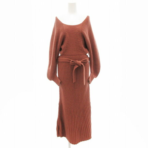 【中古】スナイデル SNIDEL ショースキンニットワンピース マキシ ロング リブ リボンベルト 茶 ブラウン SWBO195066 /JS レディース 【ベクトル 古着】 250722 【中古】スナイデル SNIDEL ショースキンニットワンピース マキシ ロング リブ リボンベルト 茶 ブラウン SWBO195066 /JS レディース 【ベクトル 古着】 250722