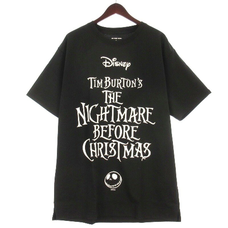 【中古】ジャムホームメイド JAM HOME MADE × バウンティーハンター BOUNTYHUNTER THE ナイトメア ビフォア クリスマス Tシャツ 半袖 プリント BJWD019B ブラック XL メンズ 【ベクトル 古着】 250825