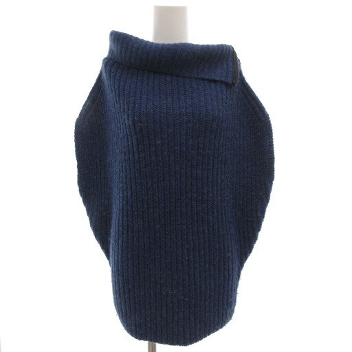 【中古】ミューニック Munich リブニット セーター ノースリーブ タートルネック ジップフライ 青 ブルー /GV レディース 【ベクトル 古着】 251120