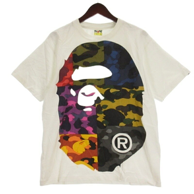 【中古】アベイシングエイプ A BATHING APE カモフラ ビックエイプ ヘッド Tシャツ カットソー 半袖 ホ..