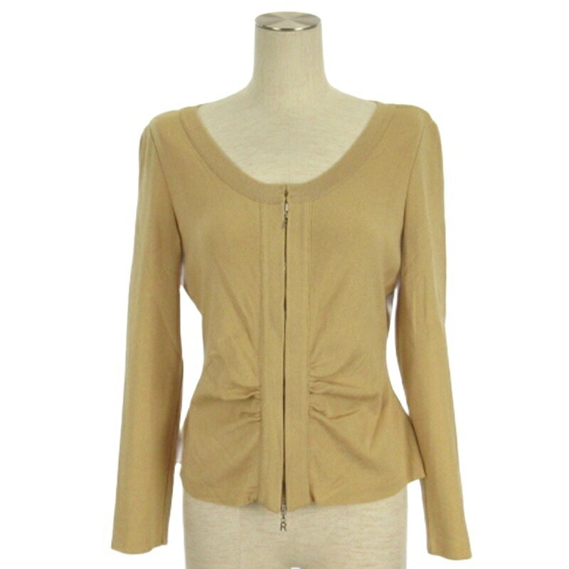 【中古】ルネ Rene ジップアップ ジャケット ベージュ 38 ■GY43 レディース 【ベクトル 古着】 251202