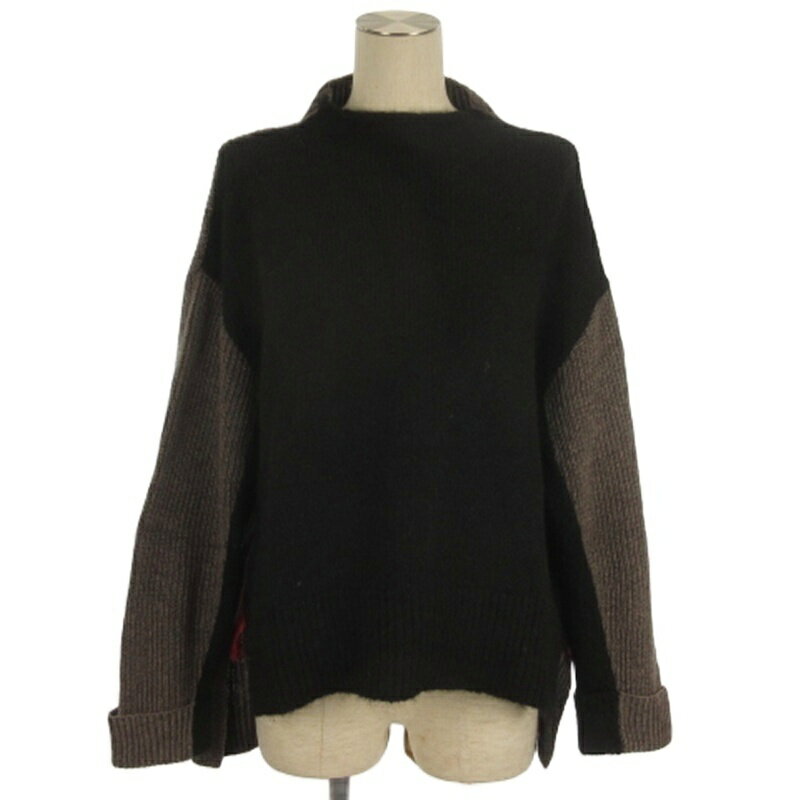 Long-Sleeved Knit - 【中古】レディラックルカ LADY LUCK LUCA サイドステッチ ニット セーター ブラック ブラウン系 レディース 【ベクトル 古着】 260125