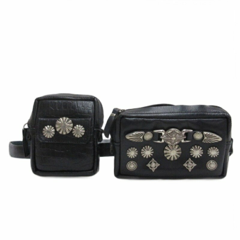 【中古】トーガ TOGA コンチョ スタッズ レザー ウエストバッグ レザー ブラック レディース 【ベクトル 古着】 260202