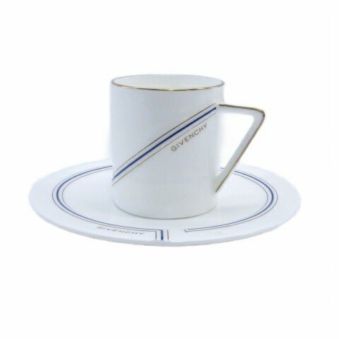 【中古】ジバンシィ GIVENCHY コーヒーカップ＆ソーサー ライン 食器 1客 ホワイト ■GY99 その他 【ベクトル 古着】 260204