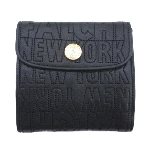 【中古】ファルチニューヨーク Falchi New York ロゴ 二つ折り財布 ブラック ■GY99 レディース 【ベクトル 古着】 260206