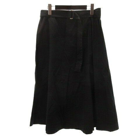 【中古】トラディショナルウェザーウェア Traditional Weatherwear ベルト付 スカート ブラック S 260309E レディース 【ベクトル 古着】 260309