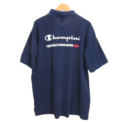【中古】チャンピオン CHAMPION ポロシャツ 半袖 YO ネイビー ■GY12 メンズ 【ベクトル 古着】 260221 - 2