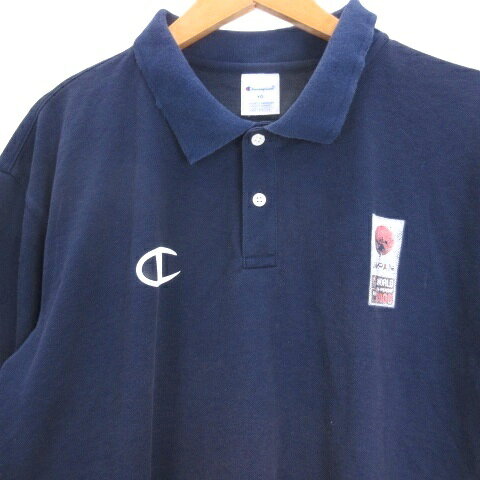 【中古】チャンピオン CHAMPION ポロシャツ 半袖 YO ネイビー ■GY12 メンズ 【ベクトル 古着】 260221 - 3