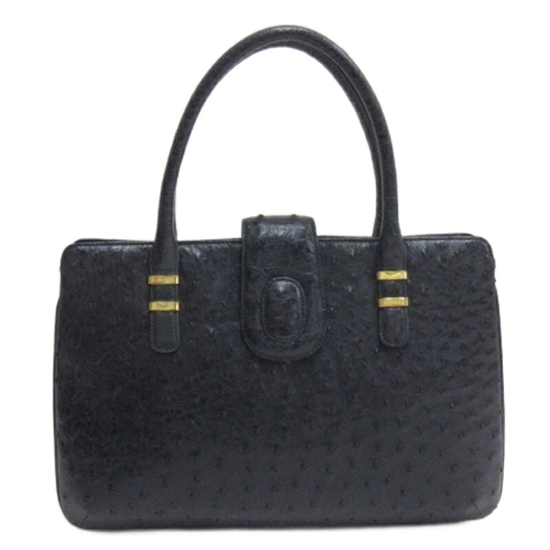 【中古】Champrose オーストリッチ ハンドバッグ ネイビー ■GY99 レディース 【ベクトル 古着】 260327