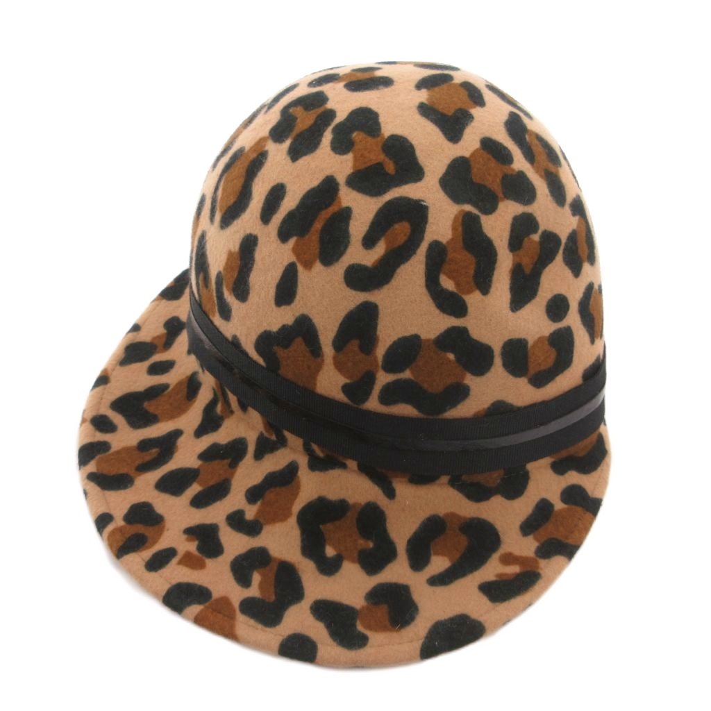 Cap - 【中古】mademoiselle slassi レオパード柄 帽子 キャップ 茶 ブラウン /FF レディース 【ベクトル 古着】 260423