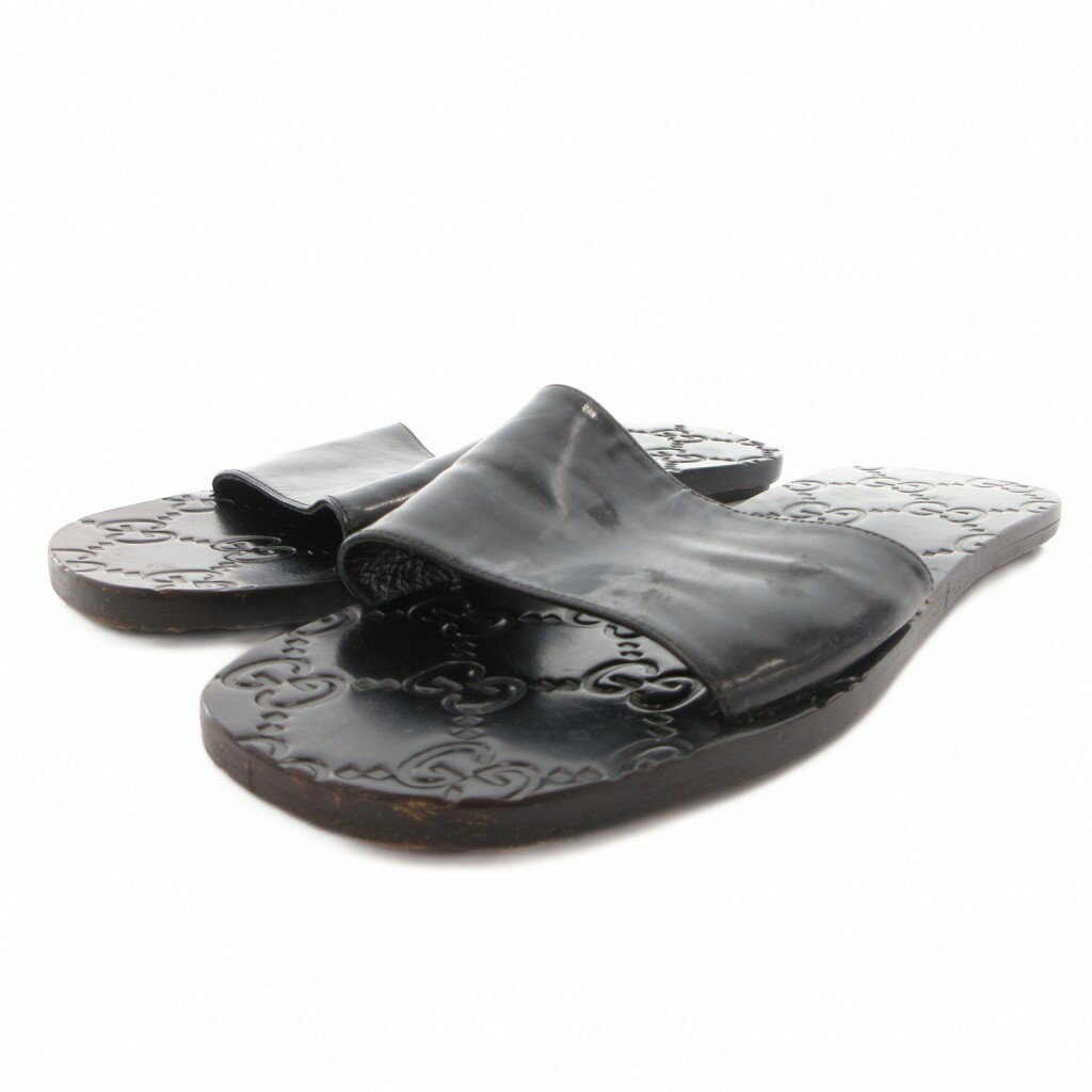 【中古】グッチ GUCCI GG柄 シャワー サンダル フラット 35 黒 ブラック /FF ■GY99 レディース 【ベクトル 古着】 260415