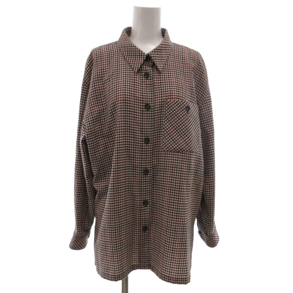 樂天商城 - 【中古】レリアン Leilian シャツ ウール 9 マルチカラー チェック柄 長袖 胸ポケット /NL ■GY74 レディース 【ベクトル 古着】 260421