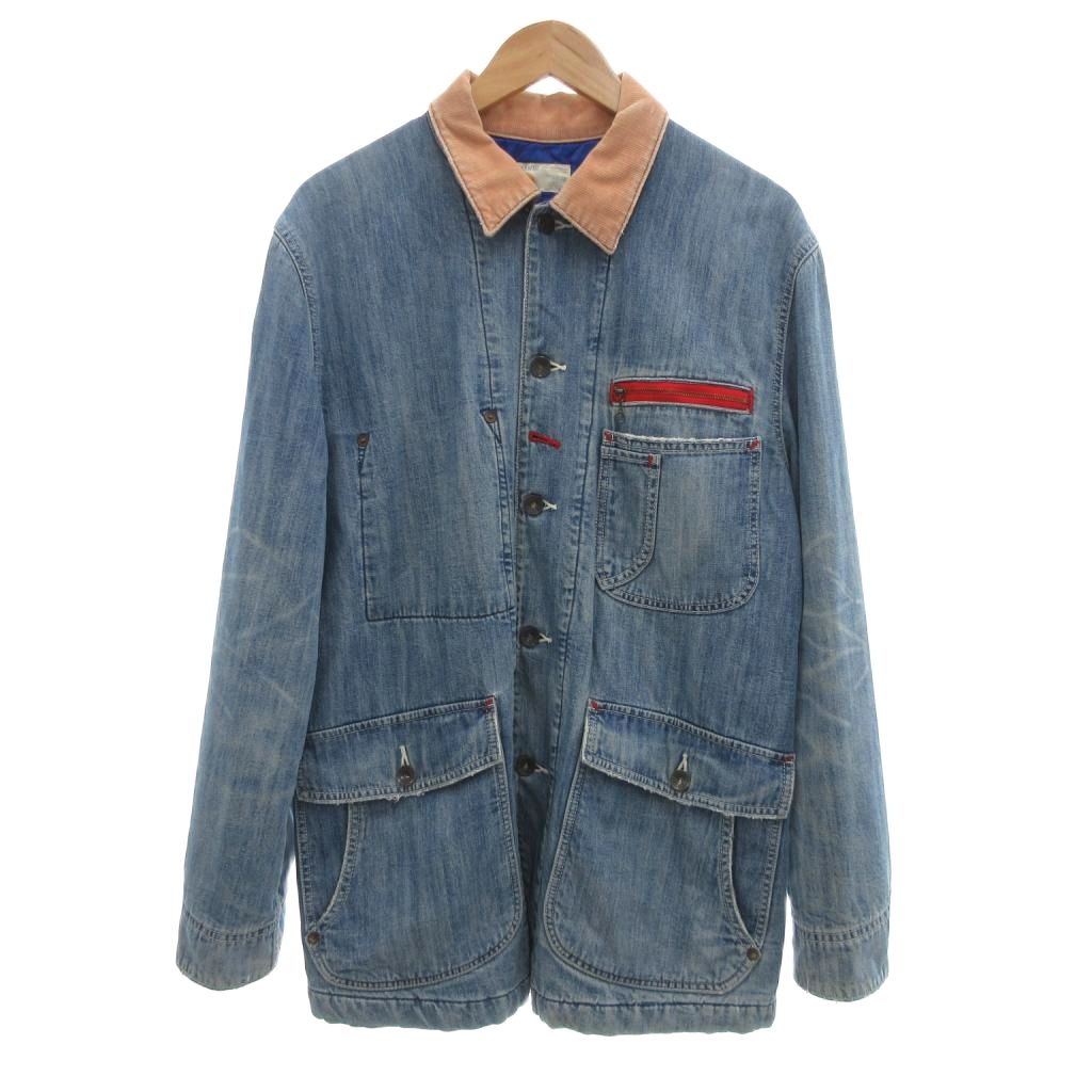 【中古】エドウィン EDWIN カバーオール L インディゴブルー 長袖 ジッパーポケット /YF ■GY74 メンズ 【ベクトル 古着】 260410